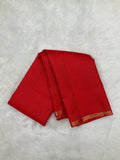 Chilli Red Kanjeevaram Saree with Nakshatra (zari dots) & Small border