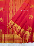 Kanakambaram Vintage Kanjeevaram Saree with Split Border & Meena Peacock Motif