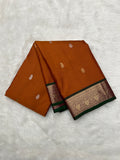 Rust Orange Vintage Kanjeevaram Saree with Rich Contrast Border