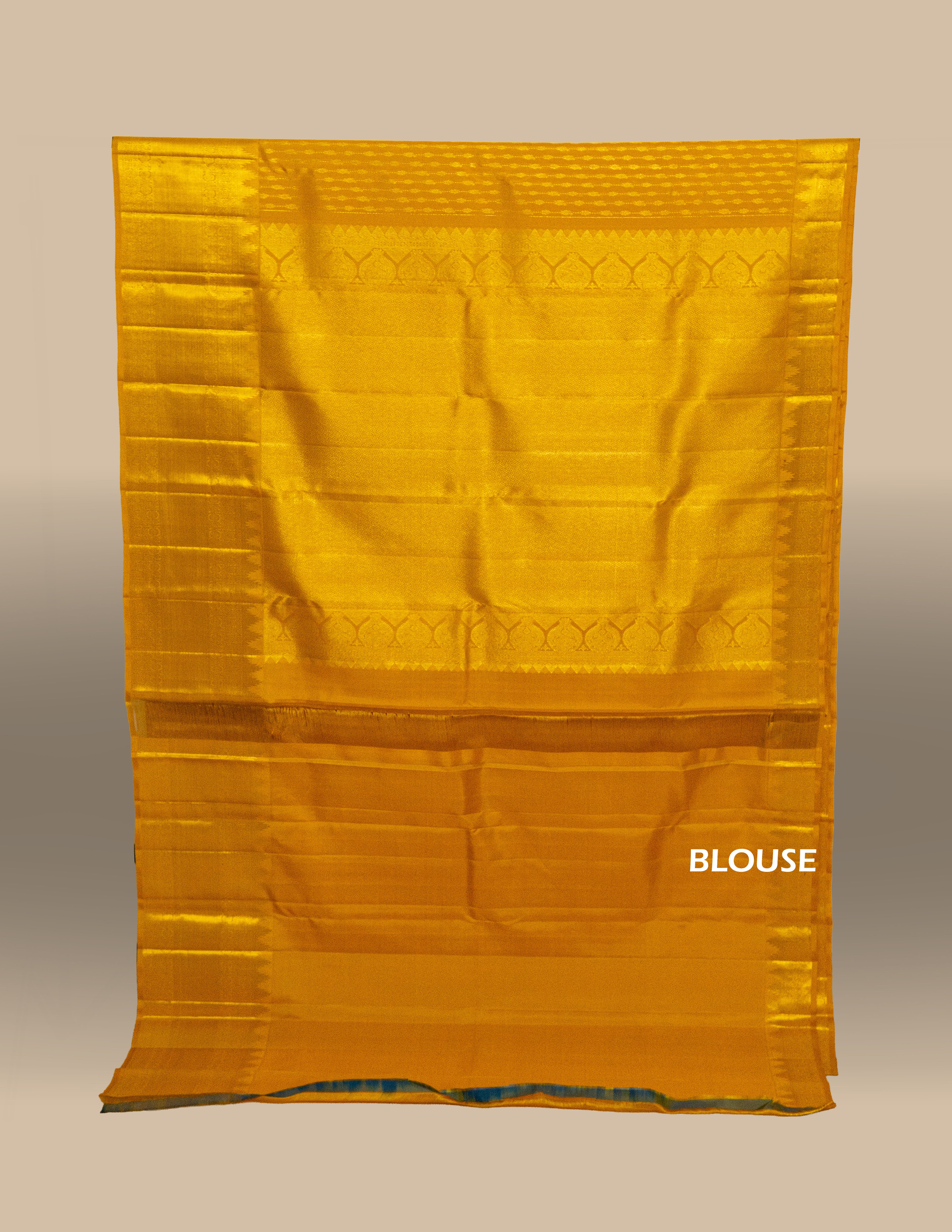 Yellow Kanjeevaram Vintage Saree with Temple Border
