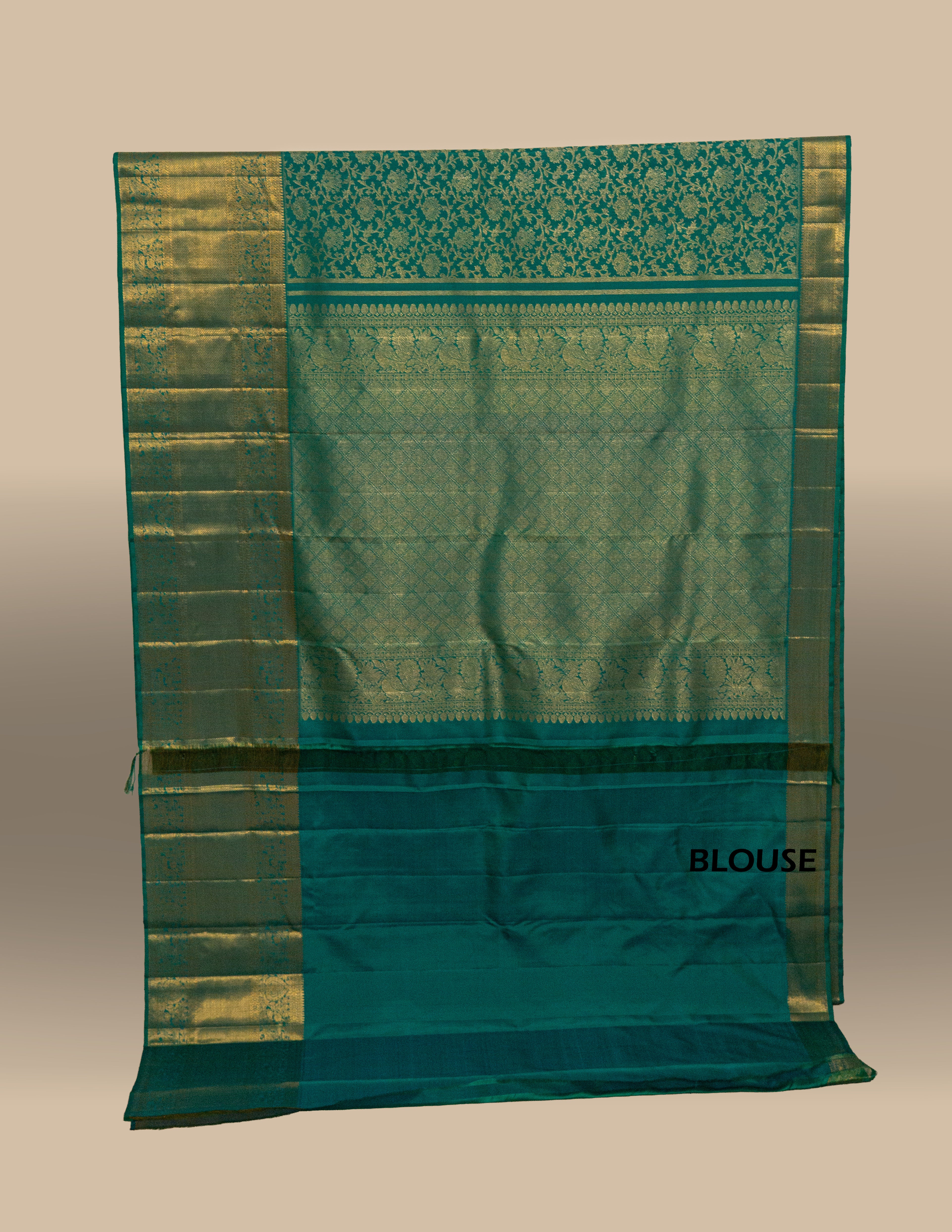 Rame Green Brocade Kanjeevaram Silk Saree