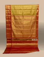 Gold & Red Korvai Kanjeevaram saree with Shikargah Brocade