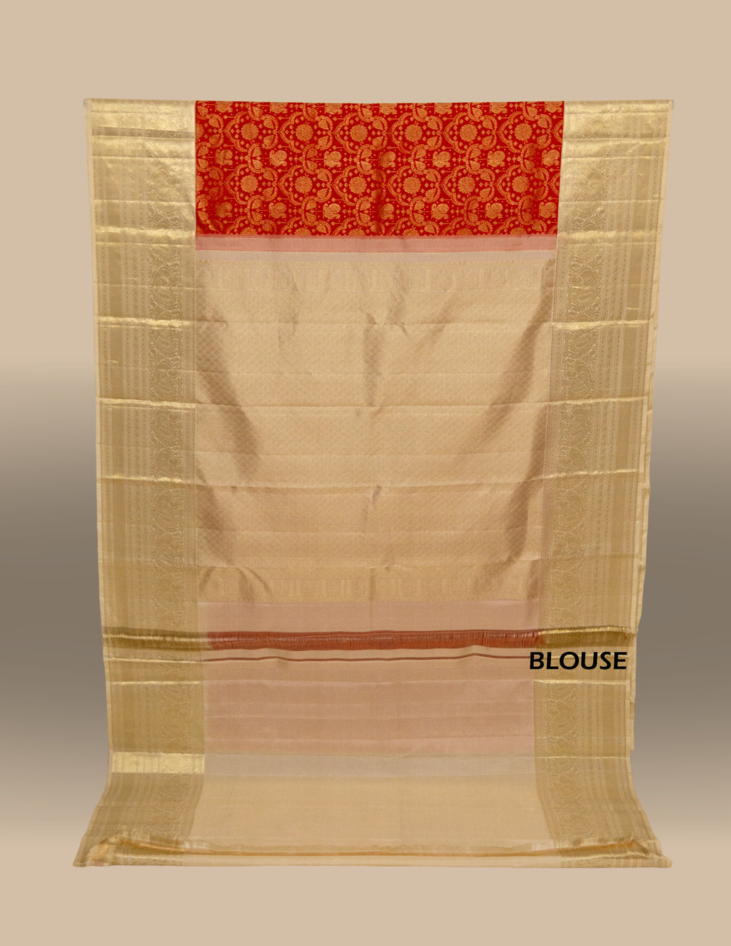 Red & Ivory Koravai Brocade Kanjeevaram Saree