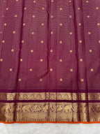 Vintage Vairaoosi Kanjeevaram Saree with Skirt Border & Orange Edge Contrast