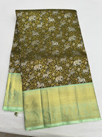 Moss Green & Mint Green Korvai Kanjeevaram Saree with traditional Vanam Singaram Brocade on Body