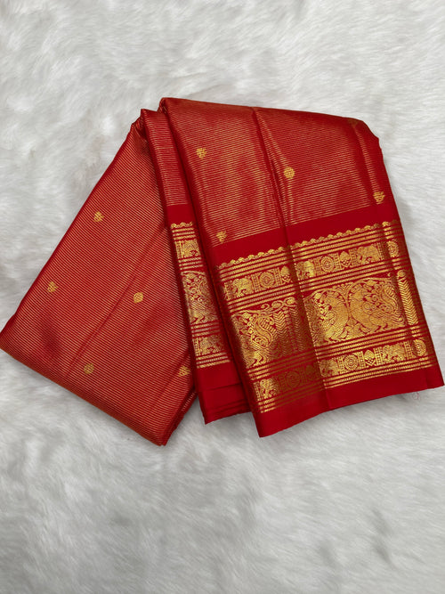 Chilli Red Classic Vintage Vairaoosi Kanjeevaram Saree