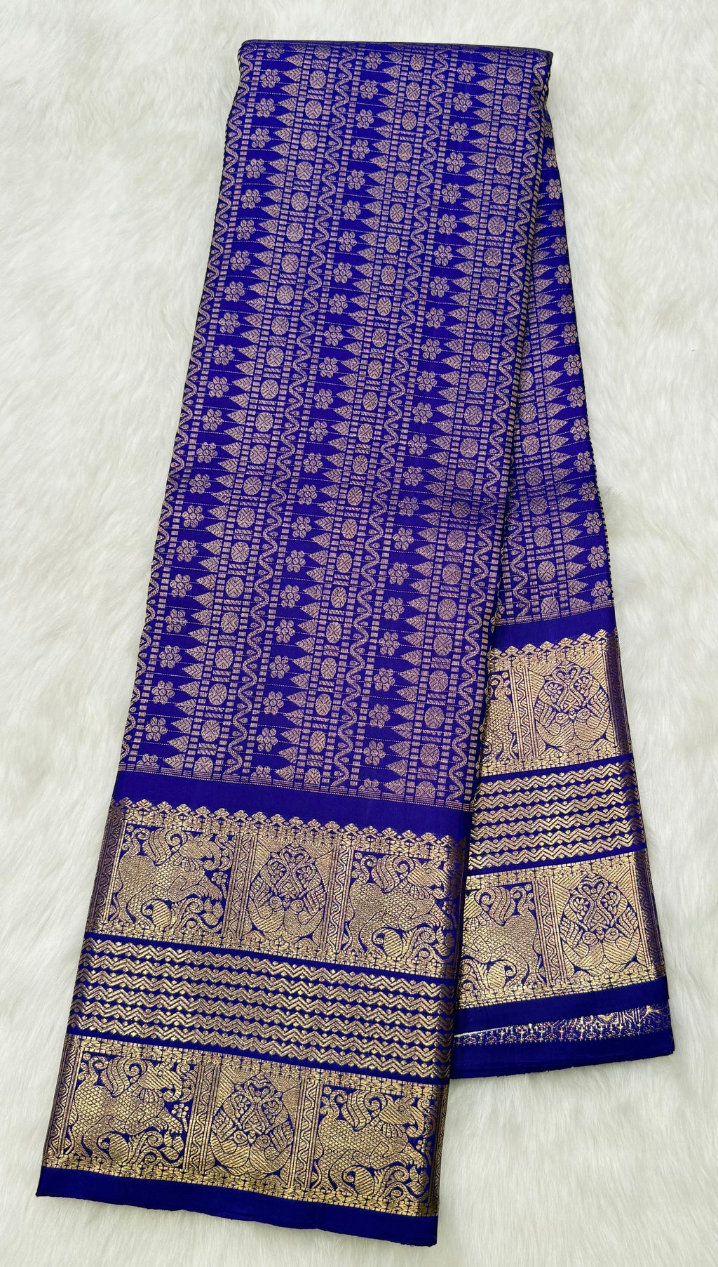 Dark Purple Vintage Kanjeevaram Saree