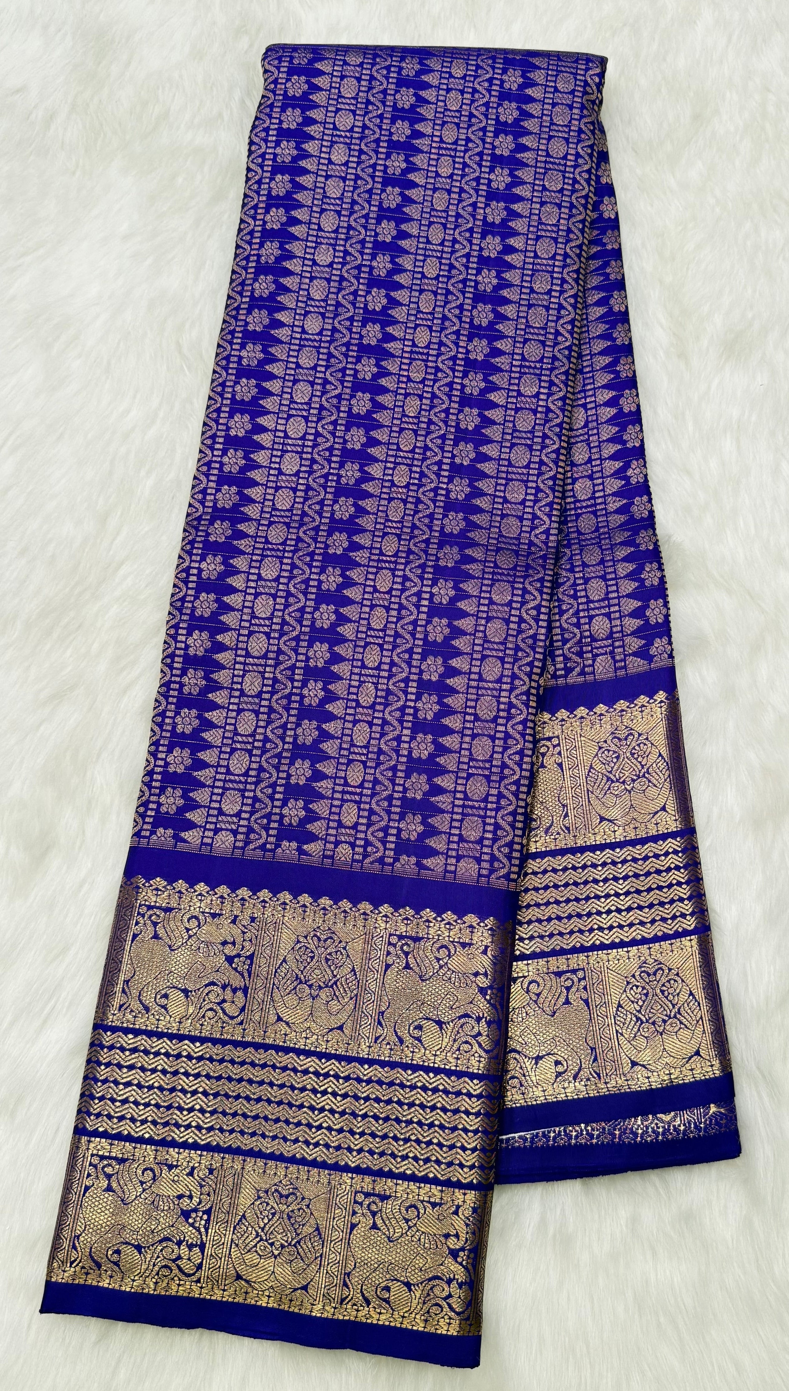 Dark Purple Vintage Kanjeevaram Saree