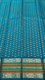 Rama Blue Vintage Kanjeevaram silk saree with Oosi Checks and (Varisapet / Meena) Border