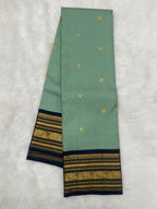 Kanjeevaram Silk Saree with Navy Blue Korvai Border