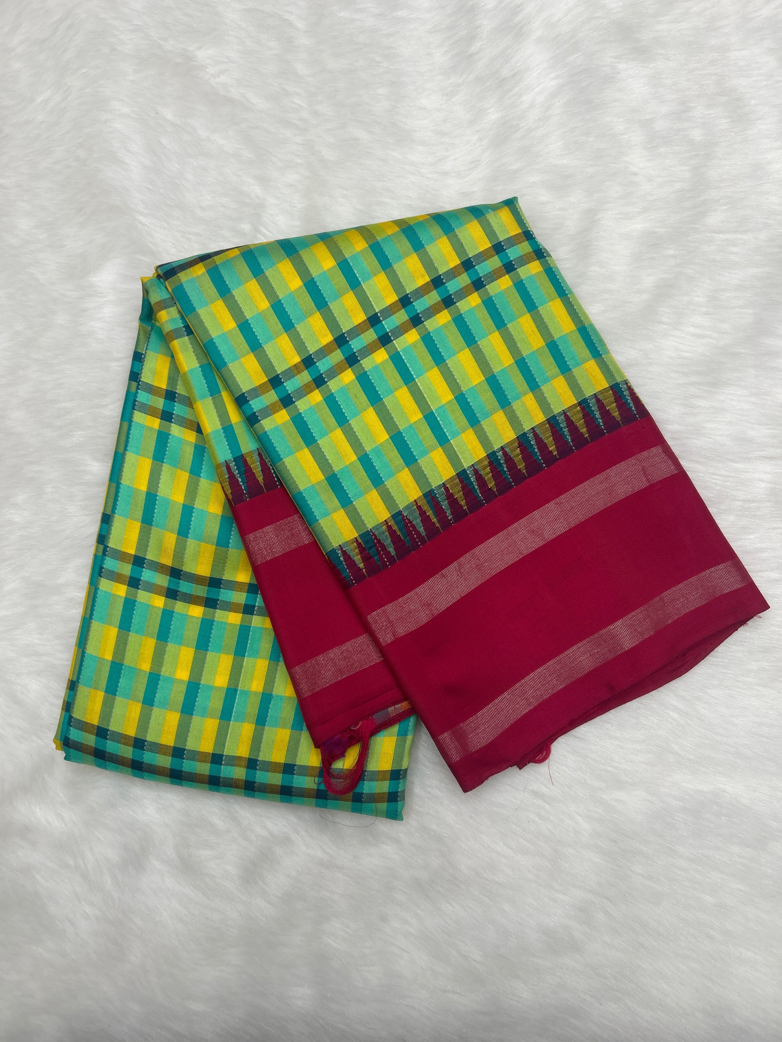 Heritage Kanjeevaram Multi-Checks Saree