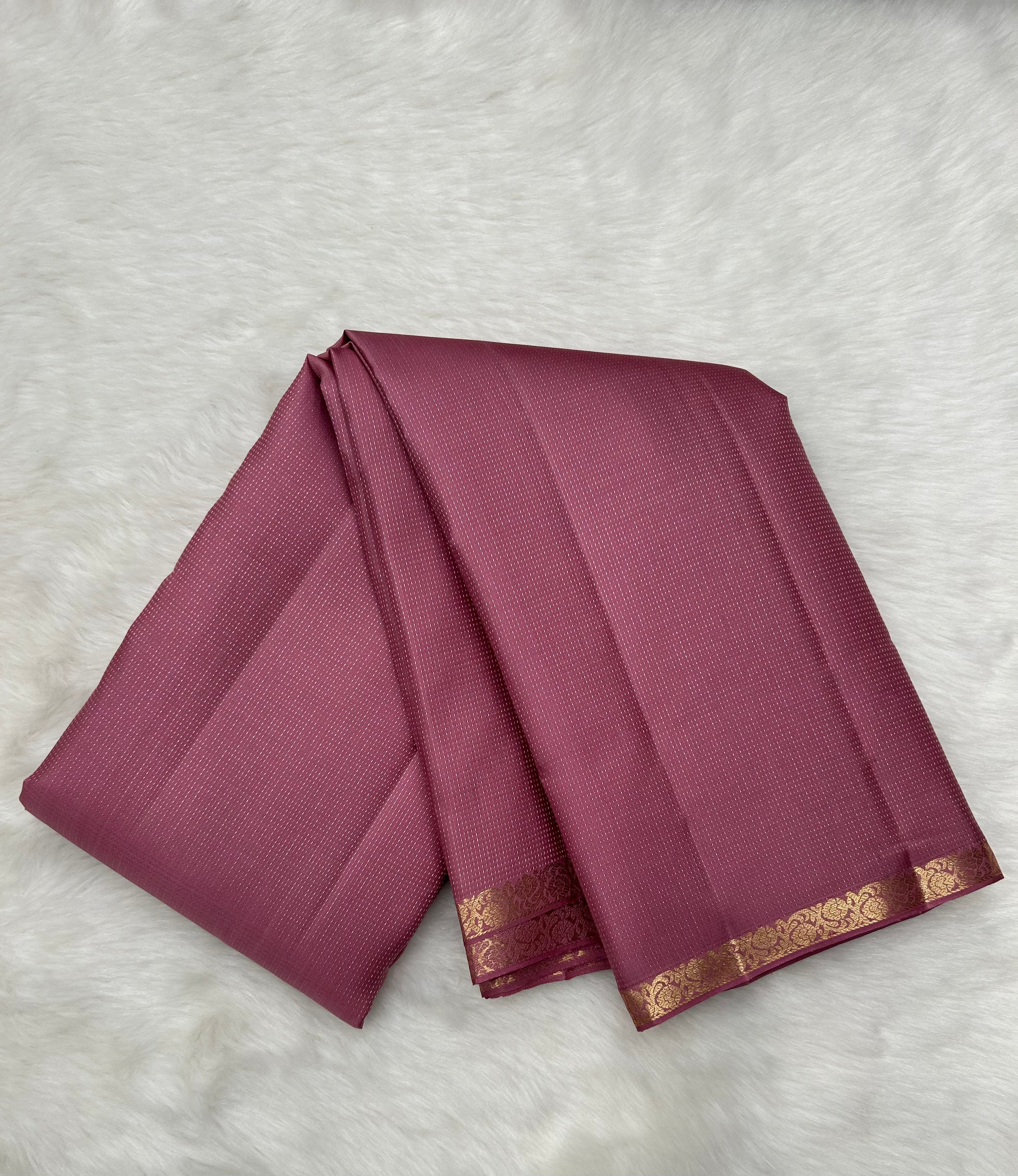 Dusty Rose Kanjeevaram Saree with Nakshatra on Body