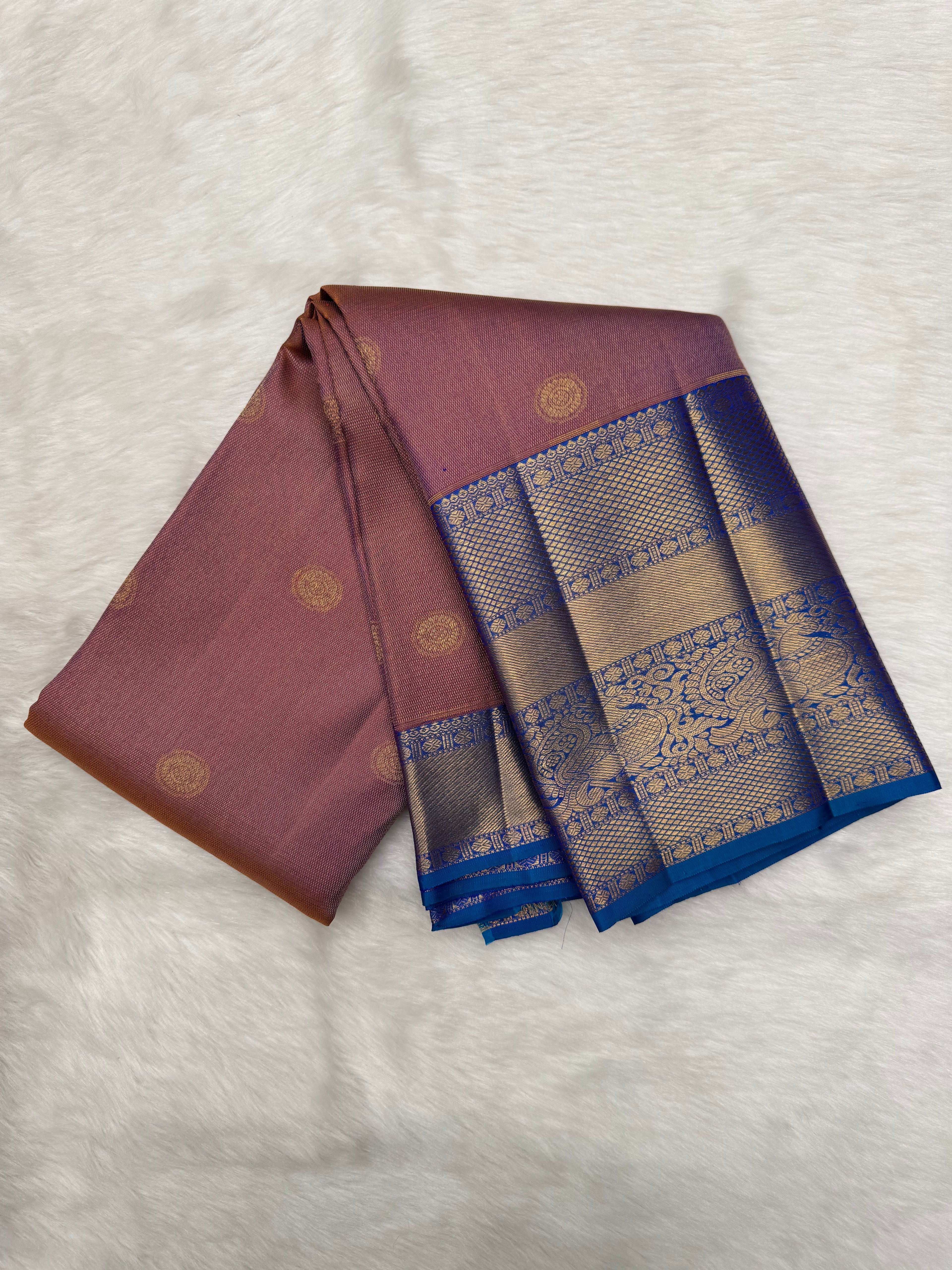 Kanjeevaram Oosi Rudraksha Saree