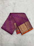 Purple Kanjeevaram Silk saree with Fine Oosi & Cross Kalanjali design