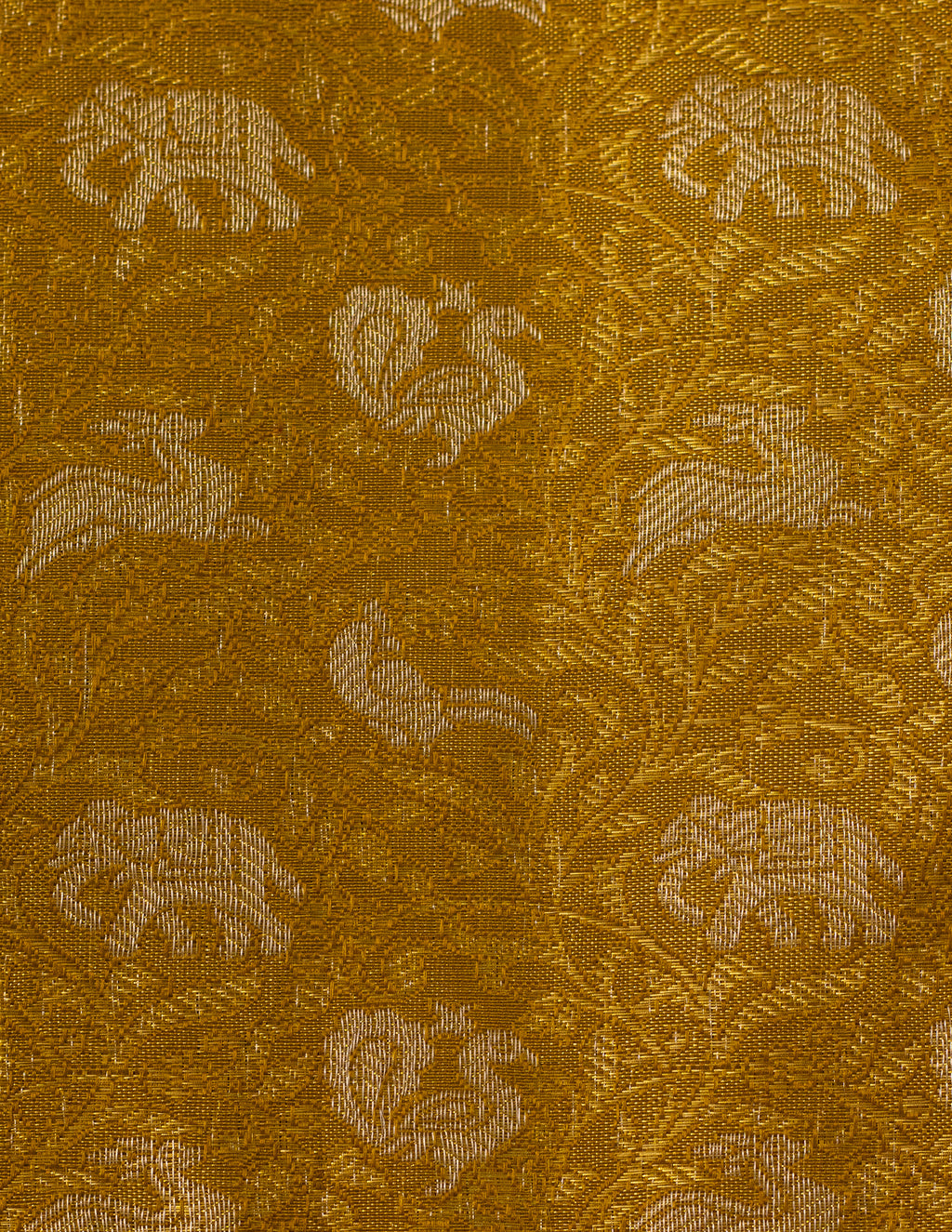 Gold & Red Korvai Kanjeevaram saree with Shikargah Brocade