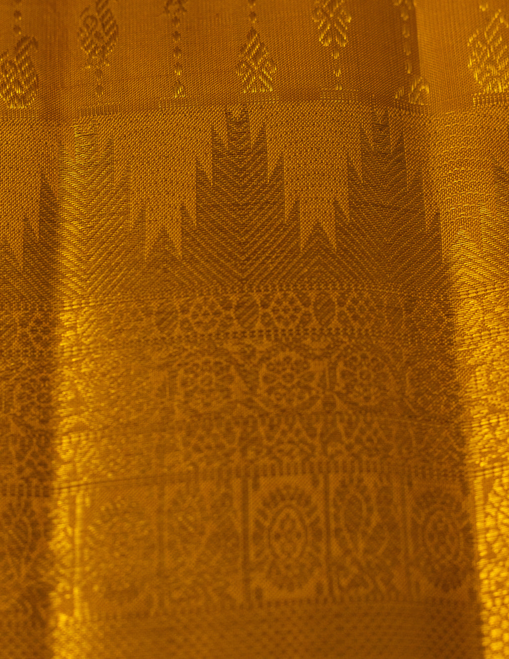 Yellow Kanjeevaram Vintage Saree with Temple Border