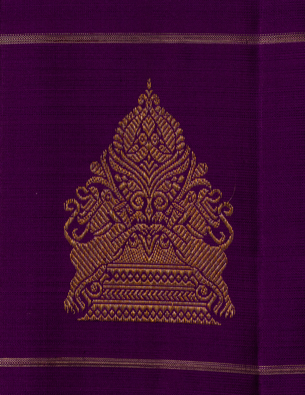 Borderless Kanjeevaram Saree with contrast Pallu & Blouse