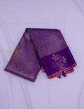 Kathiripoo Purple Rich Brocade with Peach Contrast Pallu & Blouse Kanjeevaram Sareee