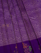 Kathiripoo Purple Rich Brocade with Peach Contrast Pallu & Blouse Kanjeevaram Sareee