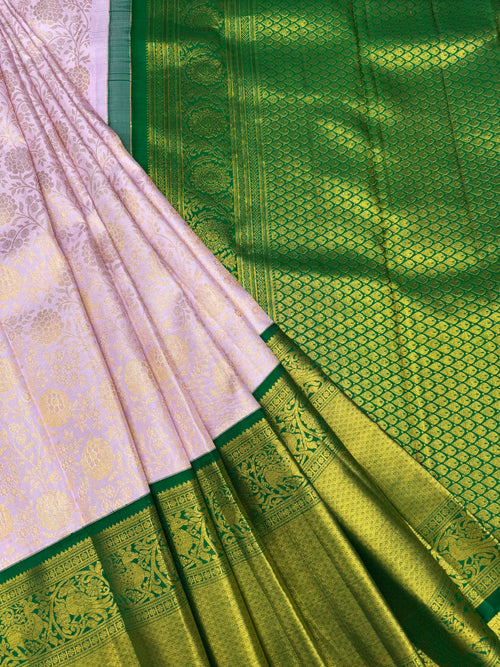 Kanjeevaram Vintage broad checks with Mayil Motif