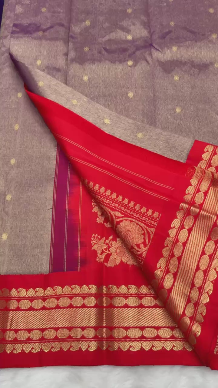 Vintage Korvai Zari pack Kanjeevaram Saree with a Korvai Thapet Border & Rich Pallu