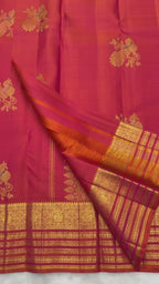 Kanakambaram Vintage Kanjeevaram Saree with Split Border & Meena Peacock Motif